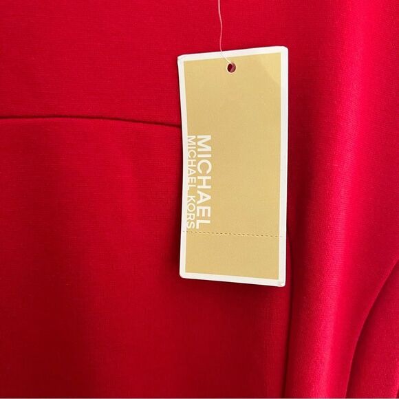 Michael Kors Sleeveless Belt-
Waist Red Sheath Dress Sz 6 NWT🏷 - Picture 6 of 15